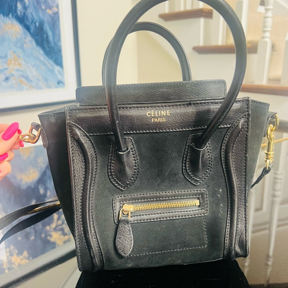 Celine Black Mini Bag with Gold Hardware and Minimalist Design - Picture 4 of 12